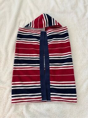 Pottery Barn Kids Red White & Blue Hooded Towel EUC